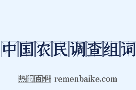 中国农民调查组词是什么意思的图片